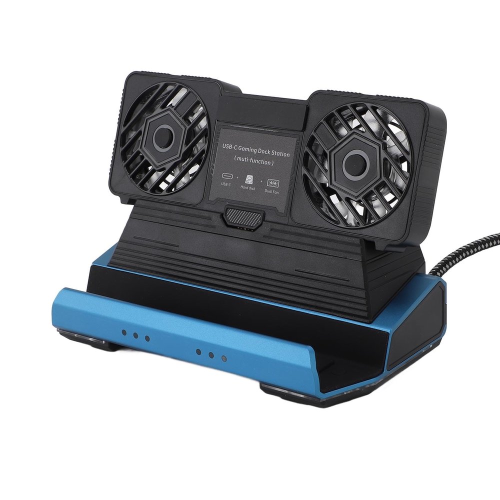 ciciglow 9 in 1 Docking Station, Handheld Gaming Console Dock with Dual Cooling Fan RGB Hub, for Steam Deck, for Steam Deck OLED, for ROG Ally, for ROG Ally X, for Legion Go