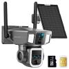 4G LTE Cellular Security Camera Outdoor, 4K 10x Optical Zoom Wireless Solar Camera 12000mAh, No WiFi or WiFi 2 Mode, 360 Pan and Tilt AI Tracking Cam for Remote Monitor with SIM Card and 64GB SD Card view 1