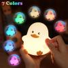 Night Light for Kids, 7 Colors Cute Duck Night Light, 3 Levels Dimmable Silicone Night Lamps, Bedside Nursery Night Lamp with Timer, LED Squishy Rechargeable Animal Nightlight for Boys Girls (Duck) view 2
