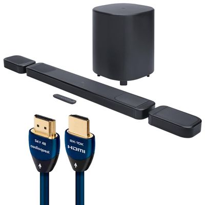JBL BAR 1000 MK2 7.1.4 Channel Soundbar System and AudioQuest Sky 3m HDMI Cable