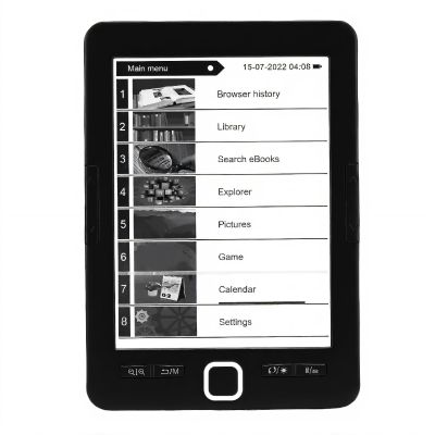 GOWENIC 6In EBook Reader, Digital Book Reader, Ink Screen Electronic Book Reader with Adjustable Font Eye Friendly Technology, Text Highlighting Audiobooks with Multiple Format