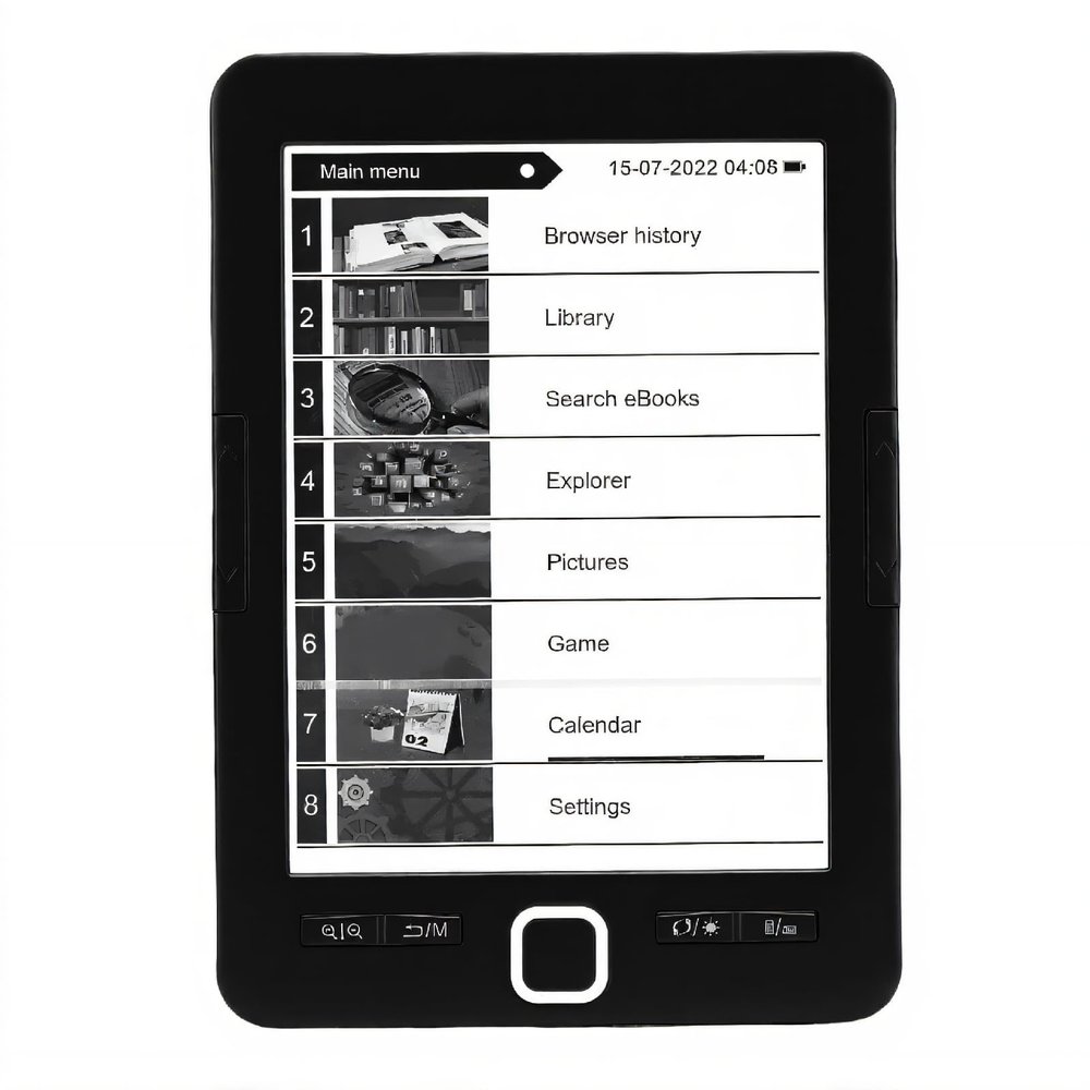 GOWENIC 6In EBook Reader, Digital Book Reader, Ink Screen Electronic Book Reader with Adjustable Font Eye Friendly Technology, Text Highlighting Audiobooks with Multiple Format