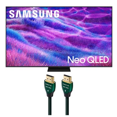 Samsung QN55QN80FAFXZA 55 Inch Neo QLED QN80F Series Supreme UHD 4K TV with an AudioQuest Forest HDM48FOR225 2.25M 48G 8K-10K HDMI Digital Cable (2025)