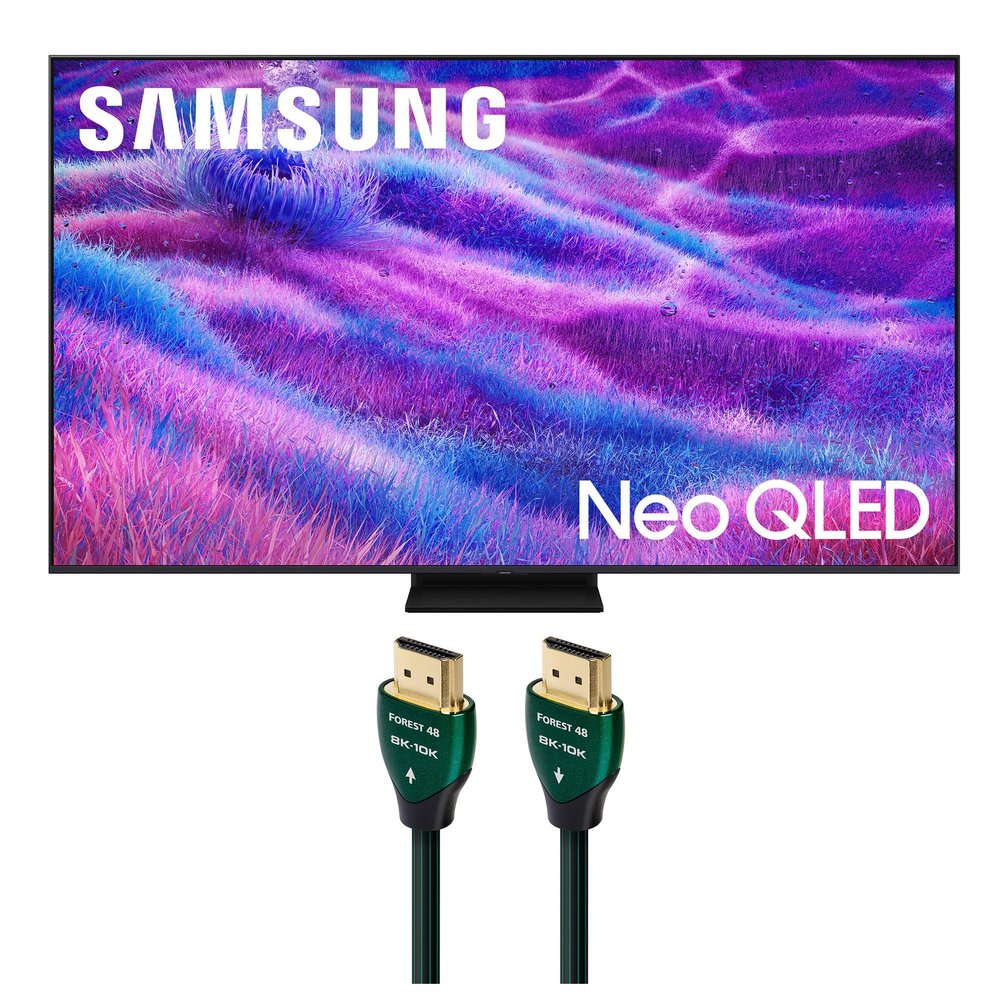 Samsung QN55QN80FAFXZA 55 Inch Neo QLED QN80F Series Supreme UHD 4K TV with an AudioQuest Forest HDM48FOR225 2.25M 48G 8K-10K HDMI Digital Cable (2025)