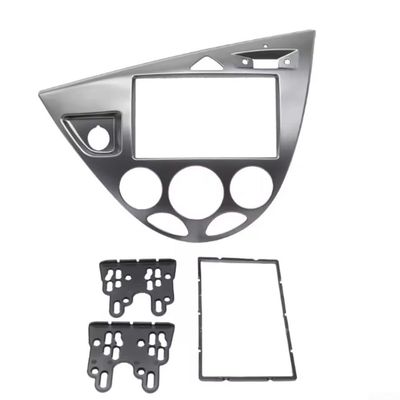 2 DIN Radio Panel Frame for Ford Models For Focus/Ford For Fiesta 1998 2006, Reliable ABS, Quick Installation Process (Silver Gey)
