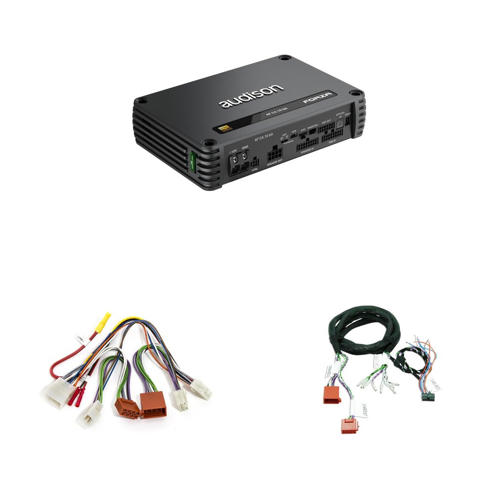 Audison TOY-DSP-AF-01 4 Ch 600W DSP Amplifier for OEM Speakers with Plug-N-Play Integration Harnesses Compatible with 07-18 Toyota Yaris