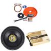 Memphis Audio 60th Anniversary MJP1222 MOJO Pro Series 12" Component Subwoofer with Gold 60th Anniversary MJP1500.1 Monoblock Subwoofer Amplifier and 0GKIT Amp Wiring Kit view 1
