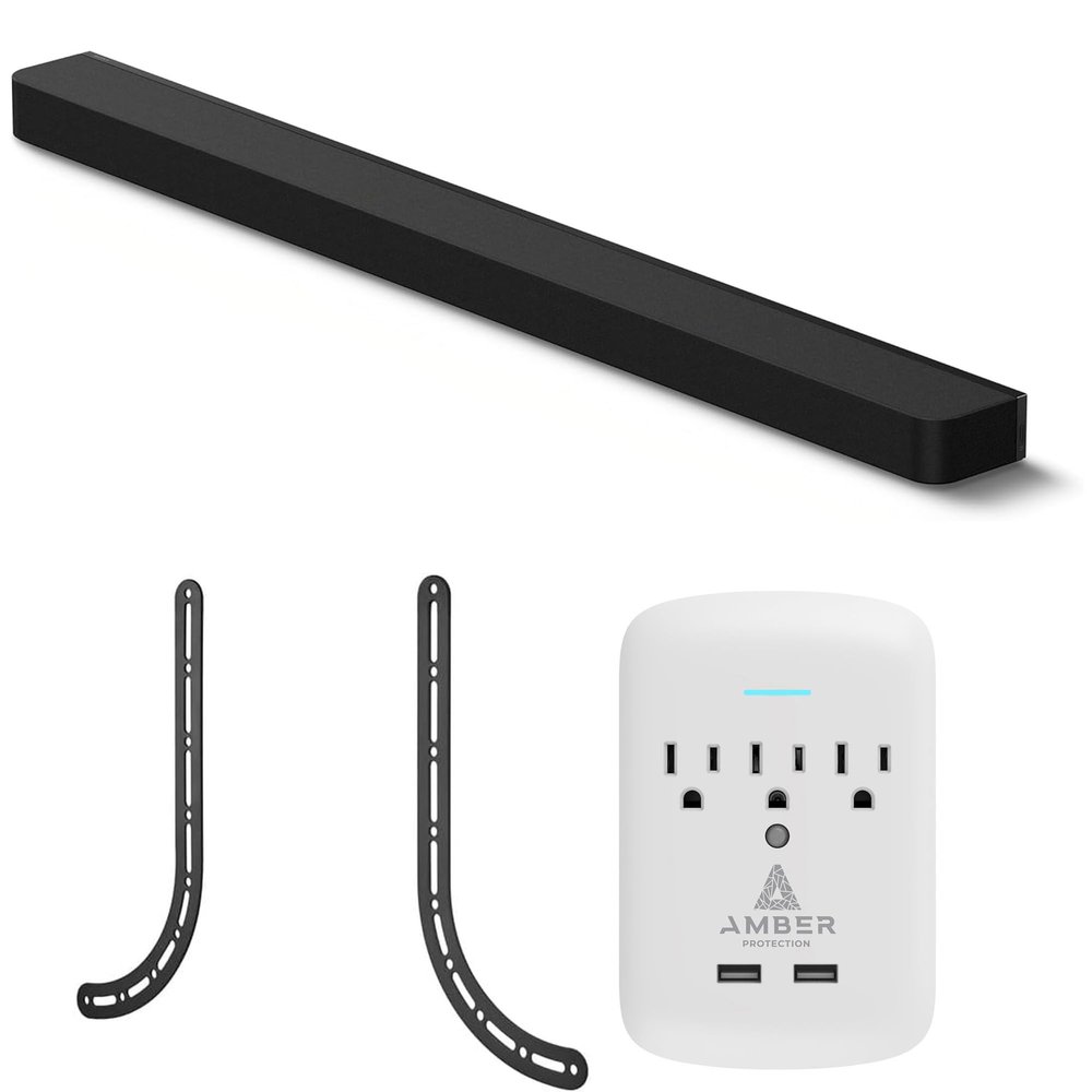 SONY HT-A9000 BRAVIA Theater Bar Soundbar with a Walts TV SOUNDBAR-Mount and Amber Protection 3-Outlet-Surge Surge Protector (2024)