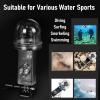 Dpofirs Dive Housing Suitable for Osmo Pockets 3, Underwater Diving Case with Dome Design and Soft Pad, 45m Water Proof Camera Protective Housing for Diving Surfing Snorkeling view 2