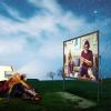 16:9 Outdoor Projection Screen with Stand, Foldable Portable Washable Movie Screen with Carry Bag for Camping, Party, Open-Air Cinema view 2