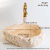 DNC MARBLE Travertine Sink Handmade Natural Stone Vessel Basin for Bathroom Countertop Marble Vanity Wash Bowl Round Rustic Travertine Washbasin Unique Powder Room Decor view 2