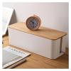 Cable Management Box Cable Storage Box Wooden Power Cord Hides Power Strip Surge Protector(White1,S 23.5X11.5X12.3 cm) view 2