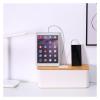 Cable Management Box Cable Storage Box Wooden Power Cord Hides Power Strip Surge Protector(White1,S 23.5X11.5X12.3 cm) view 3
