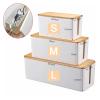 Cable Management Box Cable Storage Box Wooden Power Cord Hides Power Strip Surge Protector(White1,S 23.5X11.5X12.3 cm) view 4