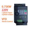 0.75KW 220V Motor Speed Control Inverter 1 Ph Input 3Ph Output 1HP VFD Variable Frequency Drive Converter Store CW100 view 2