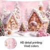 10X10FT Christmas Gingerbread House Candy Backdrop for Photography, Candy House Pink Xmas Party Decoration for Girl, Christmas Eve New Year Party Supplies Photo Props view 2