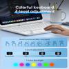 Auupgo Clear Keyboard Case for iPad Pro 13 inch (M5/M4, 2025/2024), Transparent Protective Cover with 7-Color Backlit Keyboard, 360 Rotating Stand, Multi-Touch Trackpad and Pencil Holder, White view 3