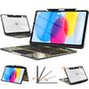 Auupgo Transparent Keyboard Case with Trackpad for iPad 11th Gen A16 (2025) & 10th Gen 10.9" (2022), 7-Color Backlit Wireless Bluetooth Keyboard with 360 Rotating Stand & Pencil Holder, Black view 1