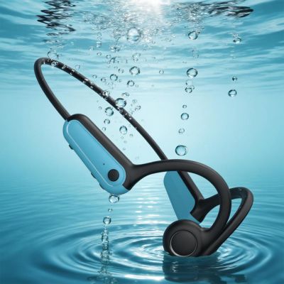 DHBY True Bone Conduction Open Ear Headset Waterproof Stereo Bluetooth Earphone Pairless Wear Ideal Choice for Driving Bicycling Running Skiing-B8 Blue