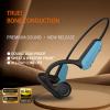 DHBY True Bone Conduction Open Ear Headset Waterproof Stereo Bluetooth Earphone Pairless Wear Ideal Choice for Driving Bicycling Running Skiing-B8 Blue view 2