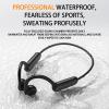 DHBY True Bone Conduction Open Ear Headset Waterproof Stereo Bluetooth Earphone Pairless Wear Ideal Choice for Driving Bicycling Running Skiing-B8 Blue view 3