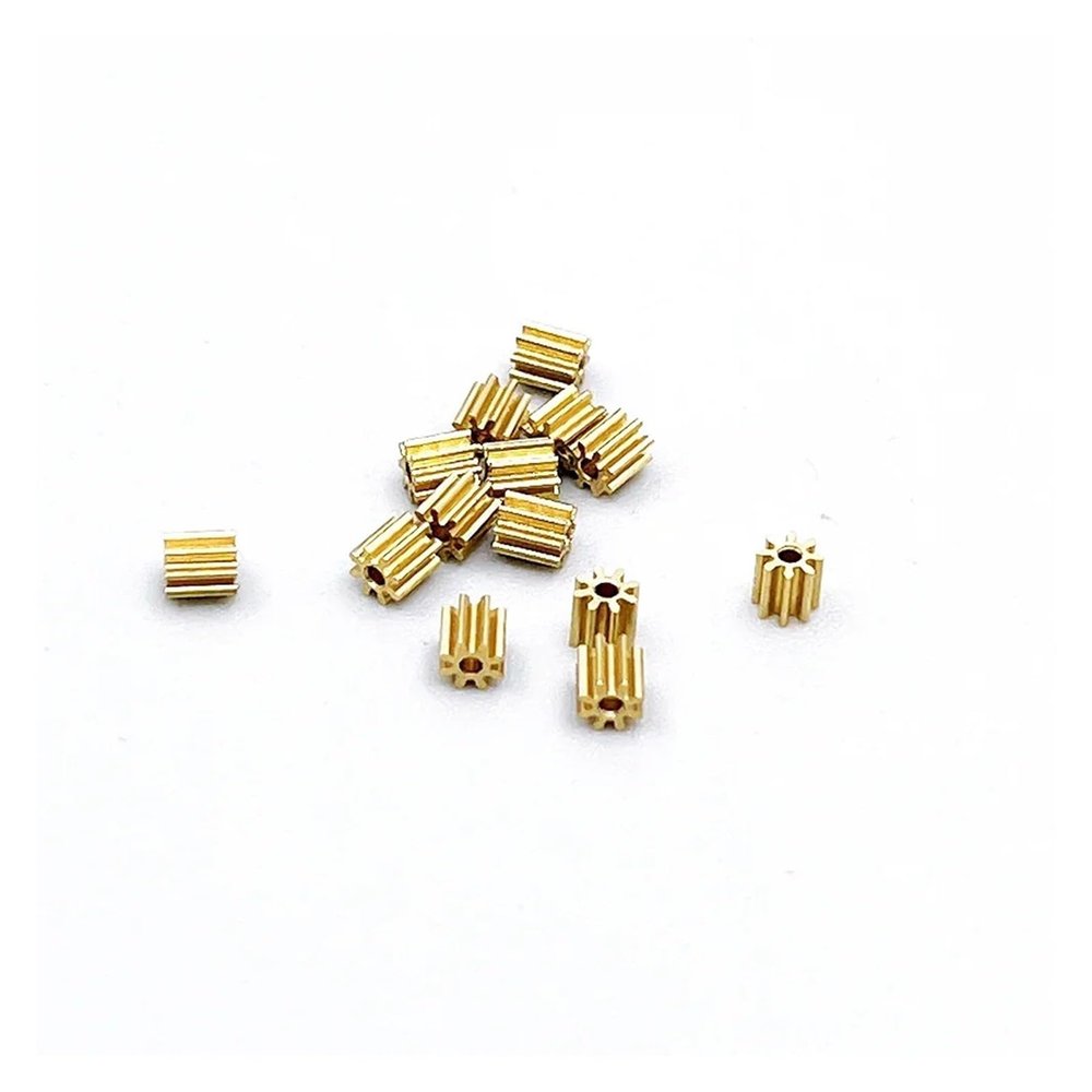 5pcs/lot 0.3 Modulus 10T 1.98MM Hole Teeth Metal Copper Gear Spindle Gearwheel Fit 1mm 1.5mm 2mm Shaft