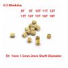 5pcs/lot 0.3 Modulus 10T 1.98MM Hole Teeth Metal Copper Gear Spindle Gearwheel Fit 1mm 1.5mm 2mm Shaft view 2