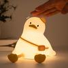 Duck Night Light for Kids 3 Levels Dimmable Silicone Animal Nursery Light,Adorable Rechargeable 30min Timmer Novelty Bedside Touch Lamp,Baby Nursery Kids Room Decor,Gifts for Girls boy view 1