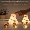 Duck Night Light for Kids 3 Levels Dimmable Silicone Animal Nursery Light,Adorable Rechargeable 30min Timmer Novelty Bedside Touch Lamp,Baby Nursery Kids Room Decor,Gifts for Girls boy view 3