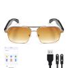 KOIPSSE Smart Audio Glasses: AI+Translation, Metal Frame Gradient Lenses, Automatic Power on, HiFi Sound, Magnetic Charging, Bluetooth Calls and Music, Suitable for Parties, and Travel (Gold+Brown) view 1