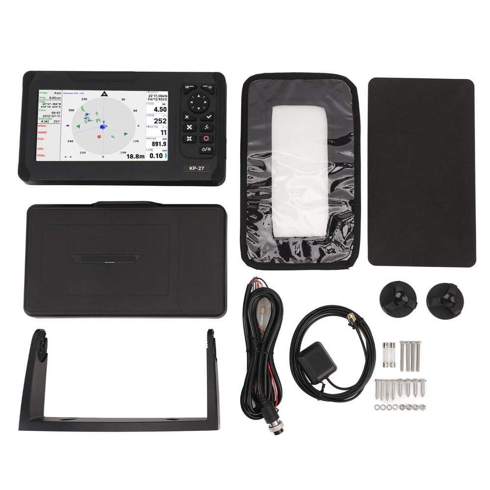 Brilluxa Chart Plotter, 7in Marine GPS Fish Finder Display IP66 Waterproof Color TFT LCD Screen, Boat Sonar Depth Finder Navigation Unit for Boat Ship Fishing Kayak