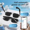 KOIPSSE Smart Audio Glasses: AI+Translation, Metal Frame Gradient Lenses, Automatic Power on, HiFi Sound, Magnetic Charging, Bluetooth Calls and Music, Suitable for Parties, and Travel (Silver+Blue) view 4