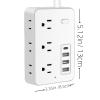 10Ft Surge Protector Flat Extension Cord Flat Plug Power Strip, 6AC Outlets, 4 USB Charger(1 USB C Port), 1700 Joules Protection, Office Supplies, Dorm Room Essentials view 3