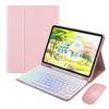 Disonbeir for iPad mini 7 (A17 Pro)/ iPad mini 6th 7th Generation Keyboard Case with Mouse and Rainbow Backlit Detachable Bluetooth Keyboard Cover,Pink view 1