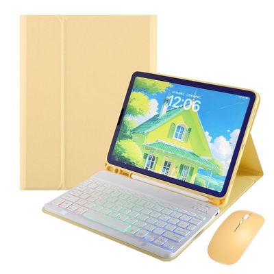 Disonbeir Rainbow Backlit Keyboard Case for iPad Pro 13 inch (M5, 2025/M4, 2024) Case with Mouse and 7 Colors RGB Colorful Backlight Magnetic Detachable Bluetooth Keyboard Cover,Yellow