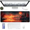 Moon Mouse Pad, Gaming Mouse Pad 64x32in, Desk Mat with Stitched Edges, Large Mousepad Waterproof, Gaming Accessories Keyboard Mat, Office Desk Accessories, for Gamer Computer Office Home, Red F-5428 view 2