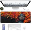 Woman Gaming Mouse Pad, Mouse Pad 32x16in, Large Desk Mat with Non-Slip Rubber Base, Office Desk Accessories, Large Extended Gaming Keyboard Mat, Big Mousepad for Computer Gamer Office, Orange 2-7311 view 2