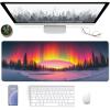 Aurora Gaming Mouse Pad, Mouse Pad 60x32in, Large Desk Mat with Non-Slip Rubber Base, Office Desk Accessories, Large Extended Gaming Keyboard Mat, Big Mousepad for Computer Gamer Office, Red 9-5540 view 2