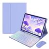 Rainbow Backlit Keyboard Case for Galaxy Tab A9 8.7" with Mouse and 7 Colors RGB Colorful Backlight Detachable Bluetooth Keyboard Cover,Purple+White view 1