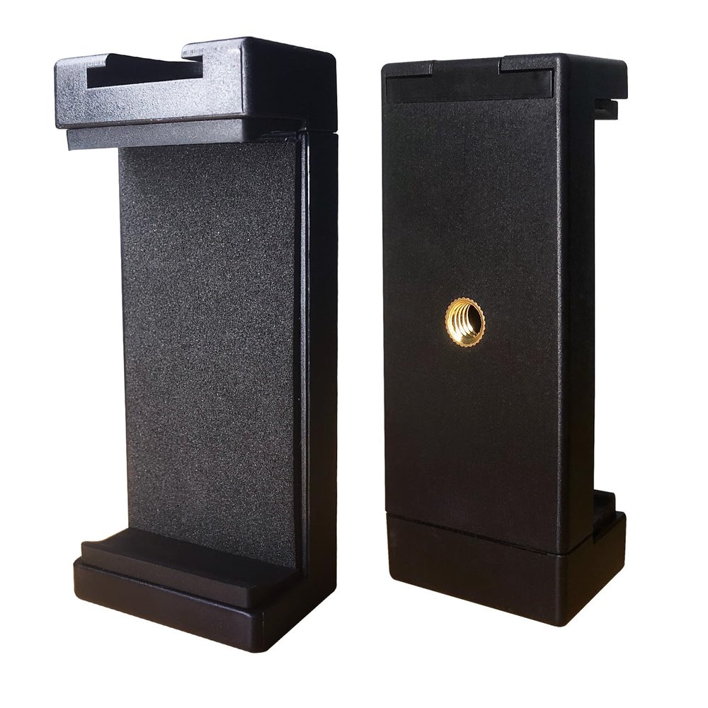 1 PCS Phone Clamp with Cold Shoe Mount, Universal Phone Holder with Double Screw Mouth