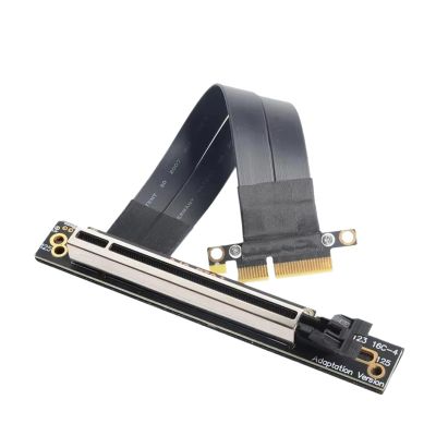 UCTUNG 32Gbps PCI-E 4X 16X Riser Extension Cable PCI PCIe X4 to X16 Extender Adapter Cable 10cm-60cm 90 Degree Connector(10CM)