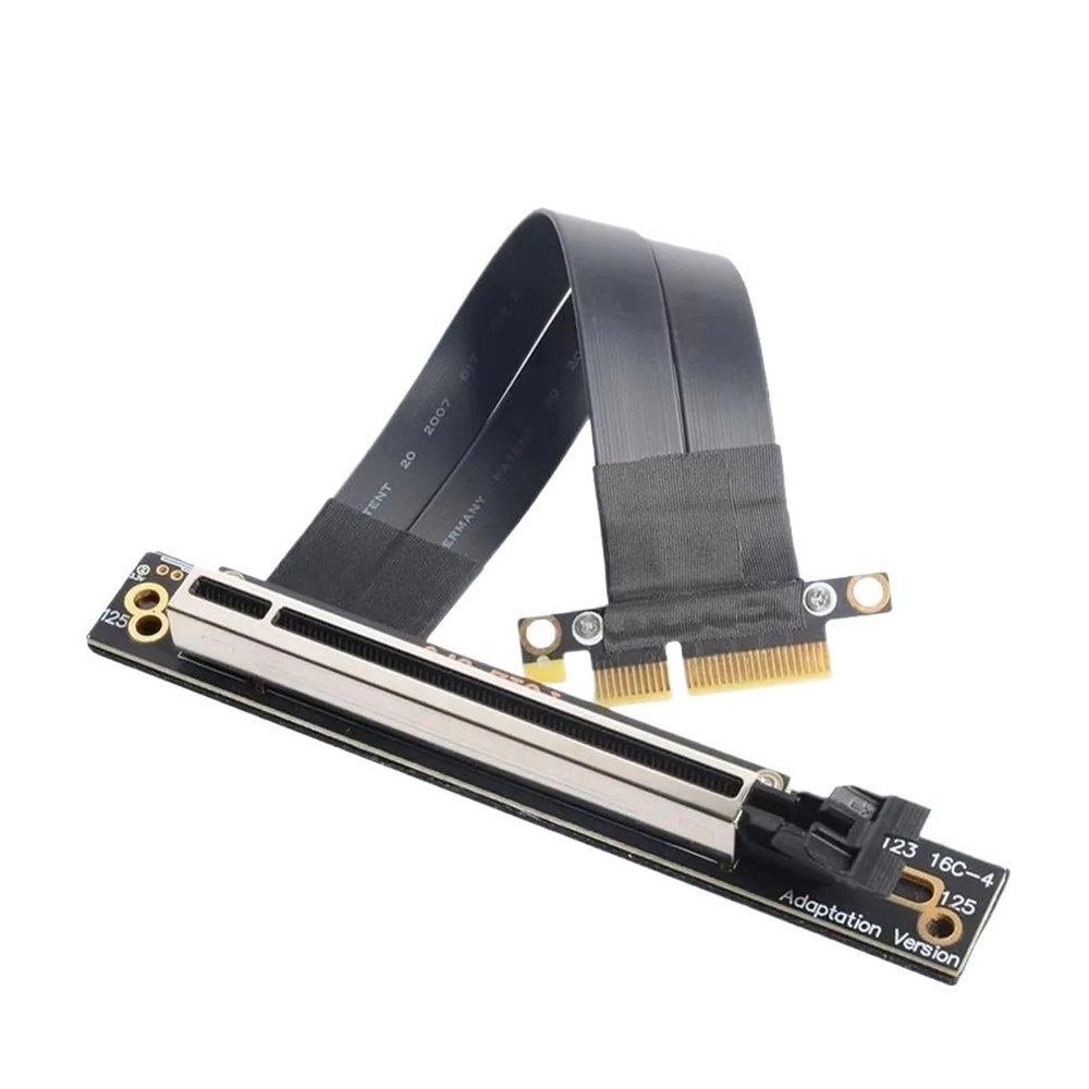 UCTUNG 32Gbps PCI-E 4X 16X Riser Extension Cable PCI PCIe X4 to X16 Extender Adapter Cable 10cm-60cm 90 Degree Connector(10CM)