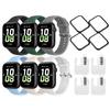 ExtraFortunato Screen Protectors and Straps for Honor Watch 5, Silicone Watch Bands (D (Pack of 6+4+4)) view 1