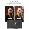 Keenso Digital Camera, 5K 80MP HD Vlogging Camera with 180 Degree Flip Screen and 5 Axis Gyro Anti Shake Feature for Photography and Selfies (Black) view 3