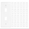 iwillink 2-Port Keystone Wall Plate 25-Pack, Low Profile Ethernet Wall Plates for Keystone Jack, White view 1