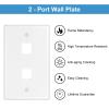 iwillink 2-Port Keystone Wall Plate 25-Pack, Low Profile Ethernet Wall Plates for Keystone Jack, White view 4