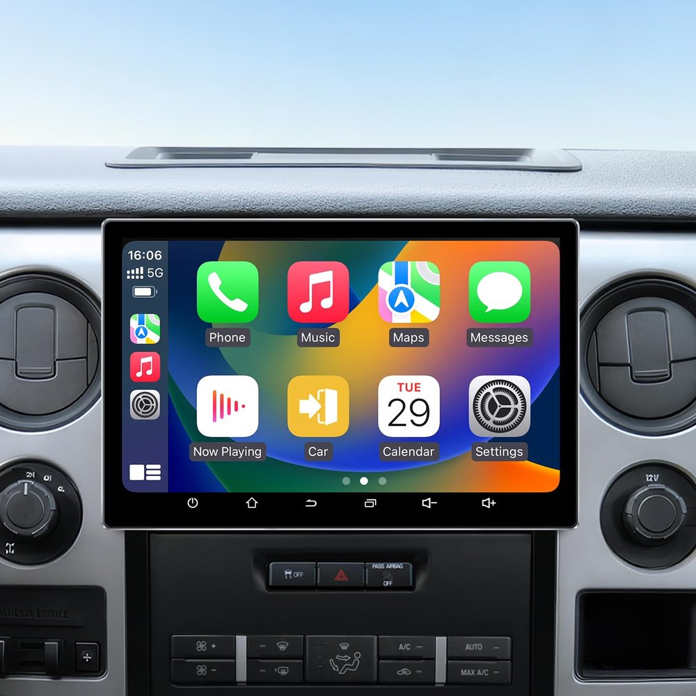 11.5" Car Radio Stereo Upgrade for Ford F150 2009-2012 4+64G HD Touchscreen Carplay/Android Auto/GPS Navigation/Bluetooth/AM/FM/SWC/1080P Backup Camera
