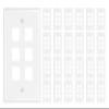 iwillink 6-Port Keystone Wall Plate 25-Pack, Low Profile Ethernet Wall Plates for Keystone Jack, White view 1