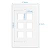 iwillink 6-Port Keystone Wall Plate 25-Pack, Low Profile Ethernet Wall Plates for Keystone Jack, White view 2