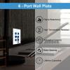 iwillink 6-Port Keystone Wall Plate 25-Pack, Low Profile Ethernet Wall Plates for Keystone Jack, White view 4